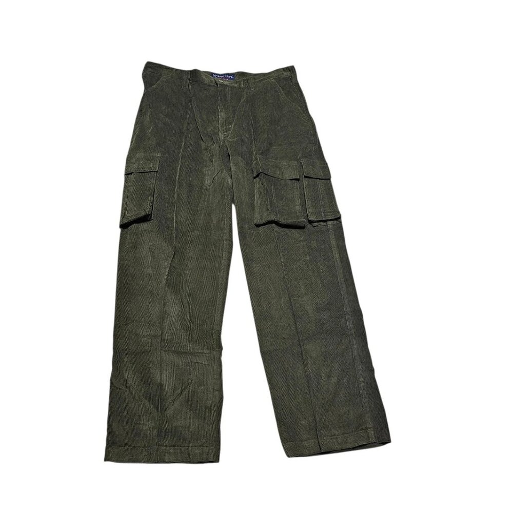 Marino Bay Cargo Pants Size 38 x 30 Olive Green Corduroy Utility Cargo Pockets